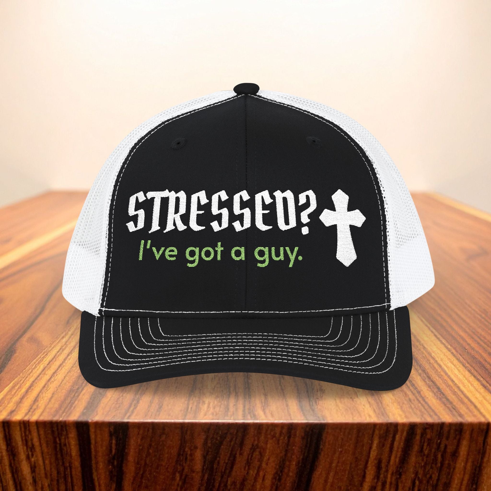 Christian Trucker Hat Stressed I've Got A Guy Snapback Faith Cap Embroidered Cross Hat