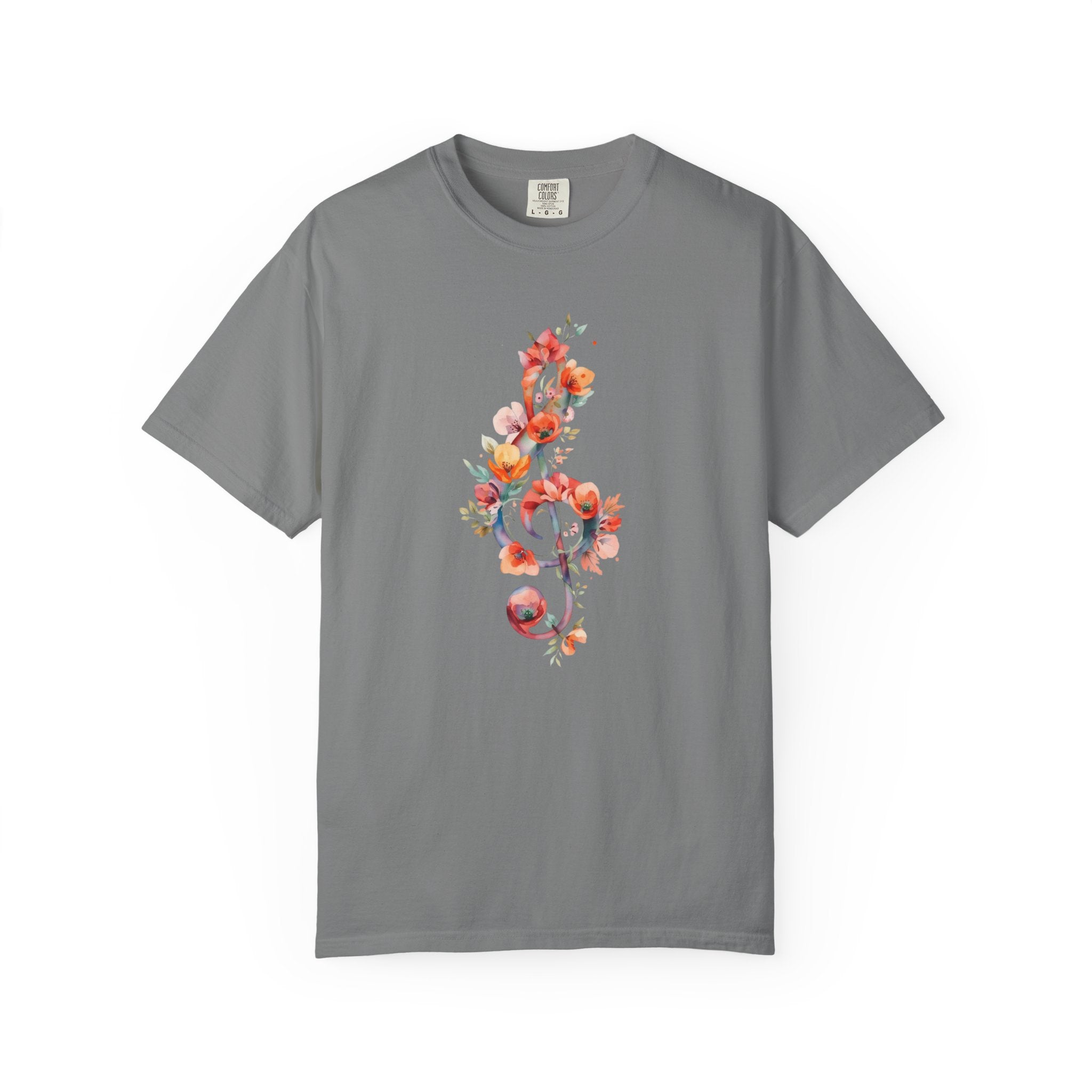 Floral Treble Clef T Shirt  Watercolor Music Note Tee  Music Lover Choir Singer Gift