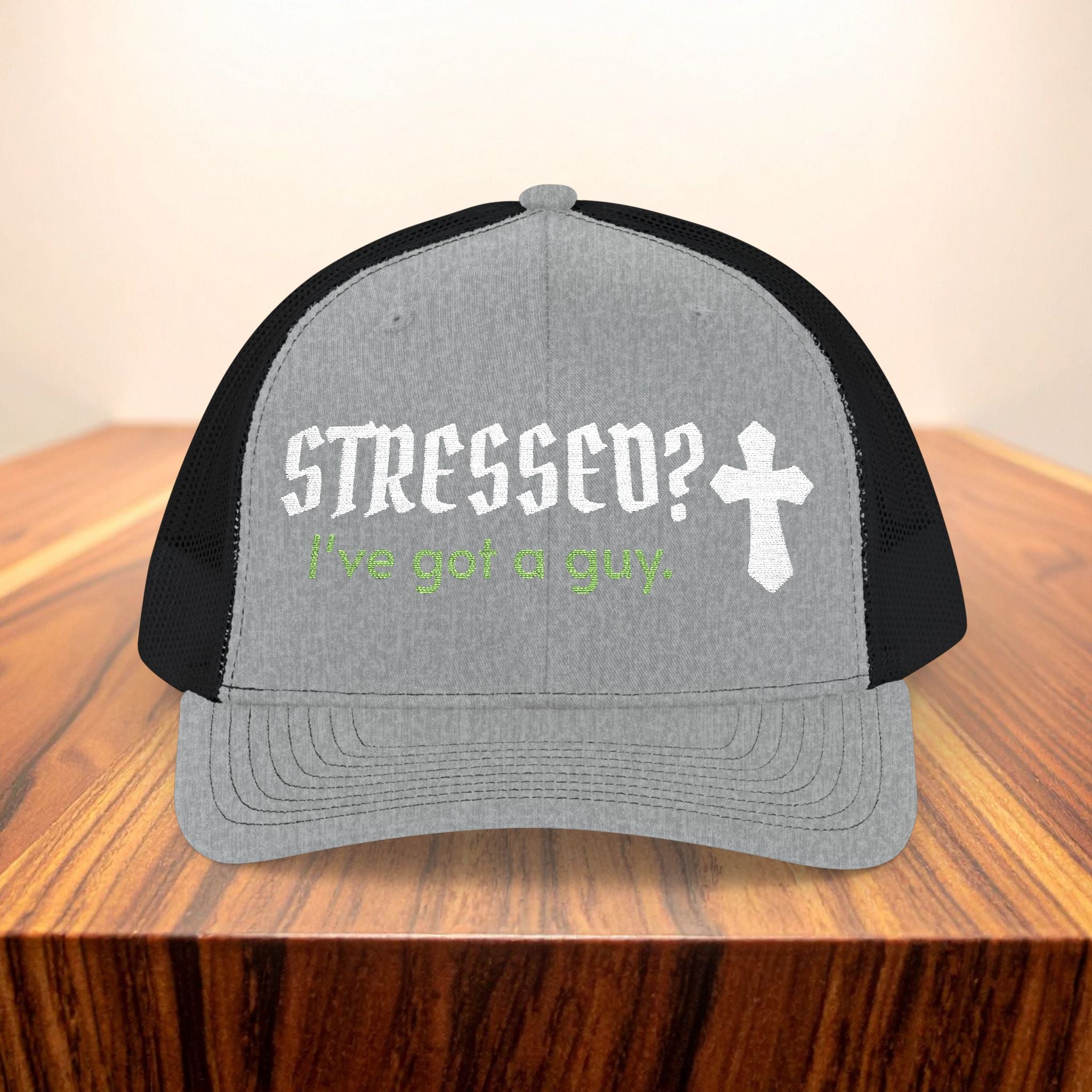 Christian Trucker Hat Stressed I've Got A Guy Snapback Faith Cap Embroidered Cross Hat
