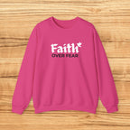 Christian Sweatshirt Faith Over Fear Dove Crewneck Inspirational Pullover Unisex Religious Gift