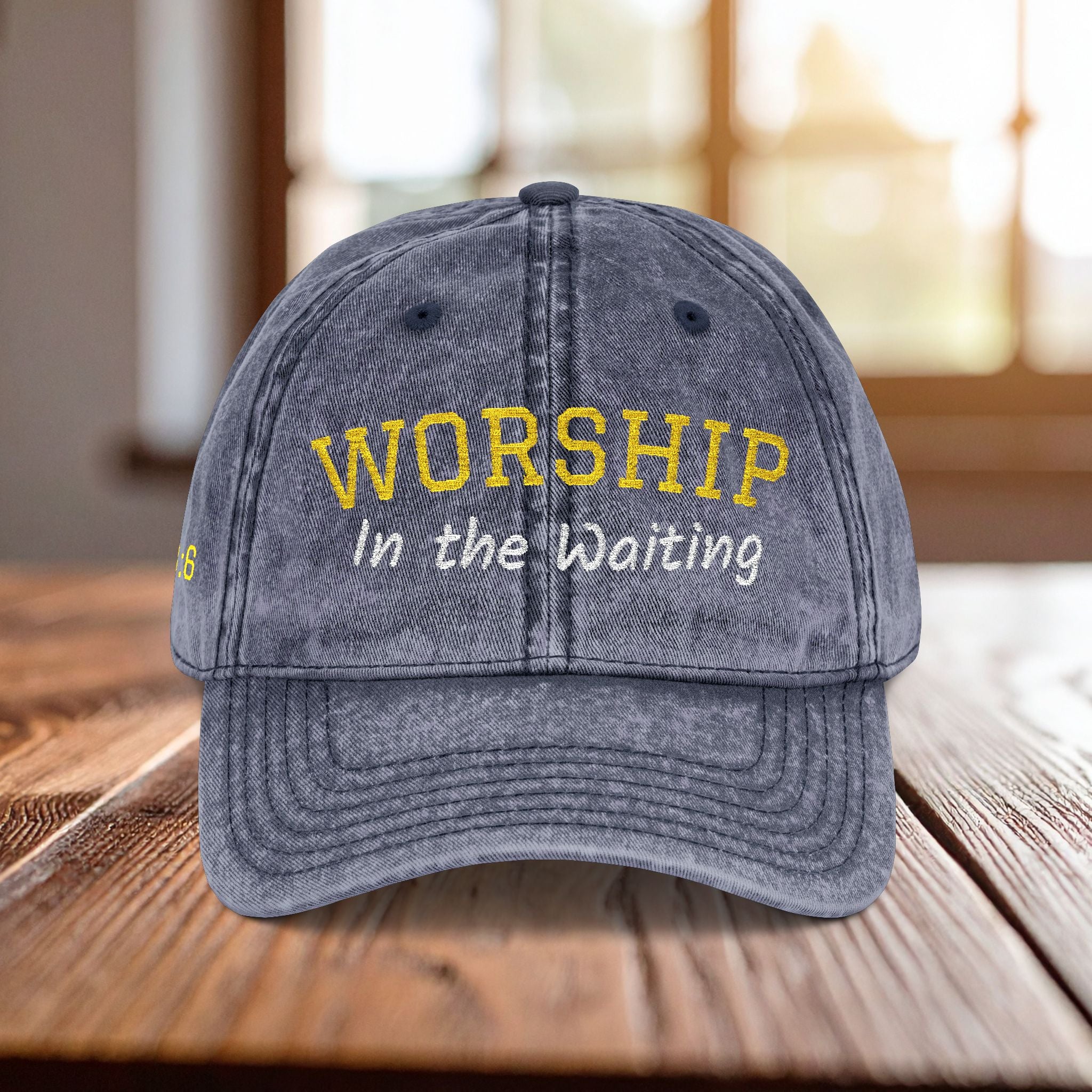 Christian Embroidered Hat, Worship in the Waiting Cap, Psalm 13:6 Bible Verse Hat, Baseball Cap Gift