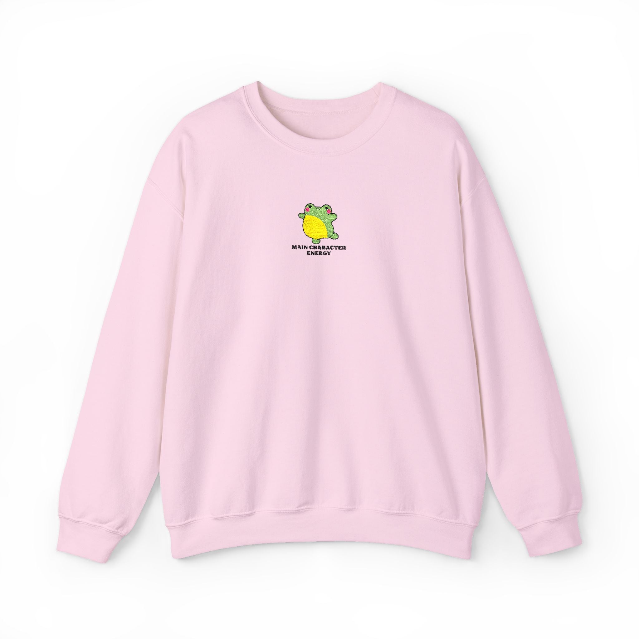 Main Character Energy Embroidered Sweatshirt • Cute Frog Crewneck • Theatre Kid Cozy