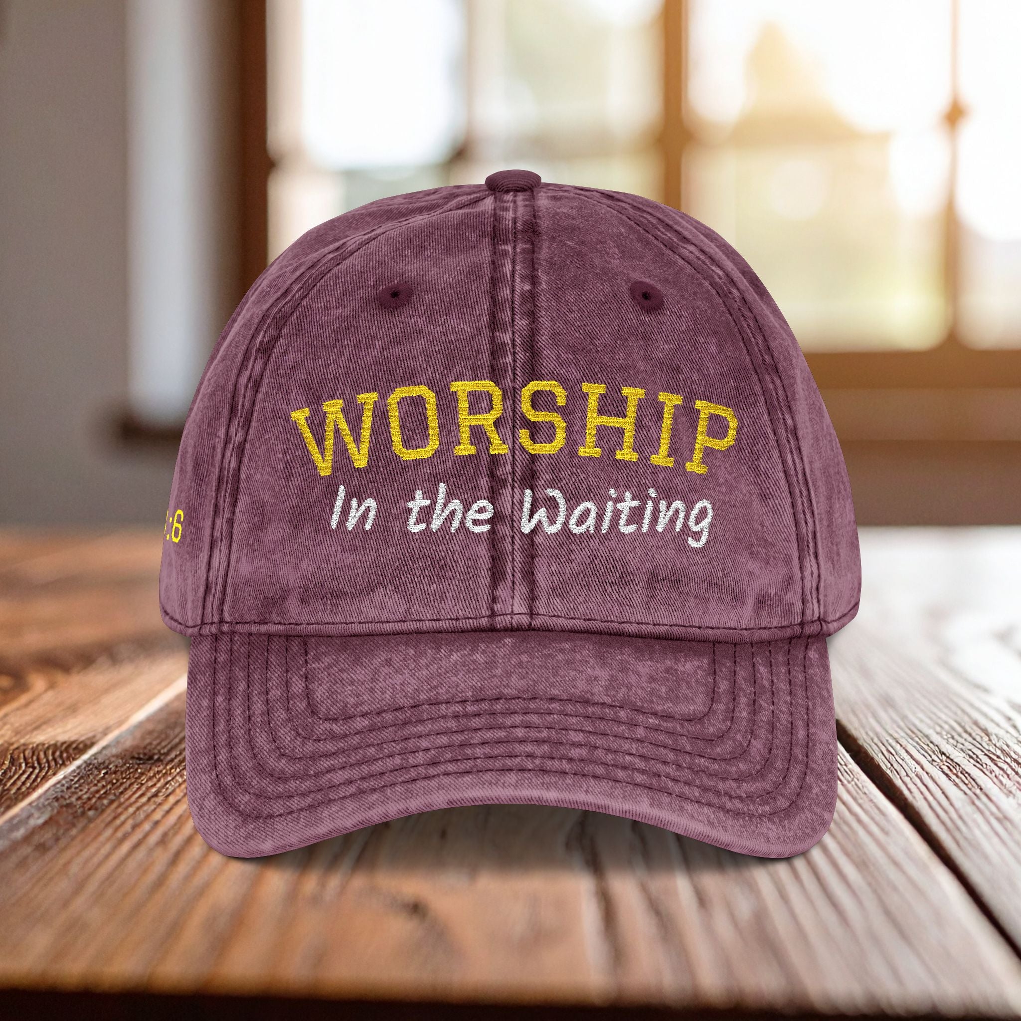 Christian Embroidered Hat, Worship in the Waiting Cap, Psalm 13:6 Bible Verse Hat, Baseball Cap Gift