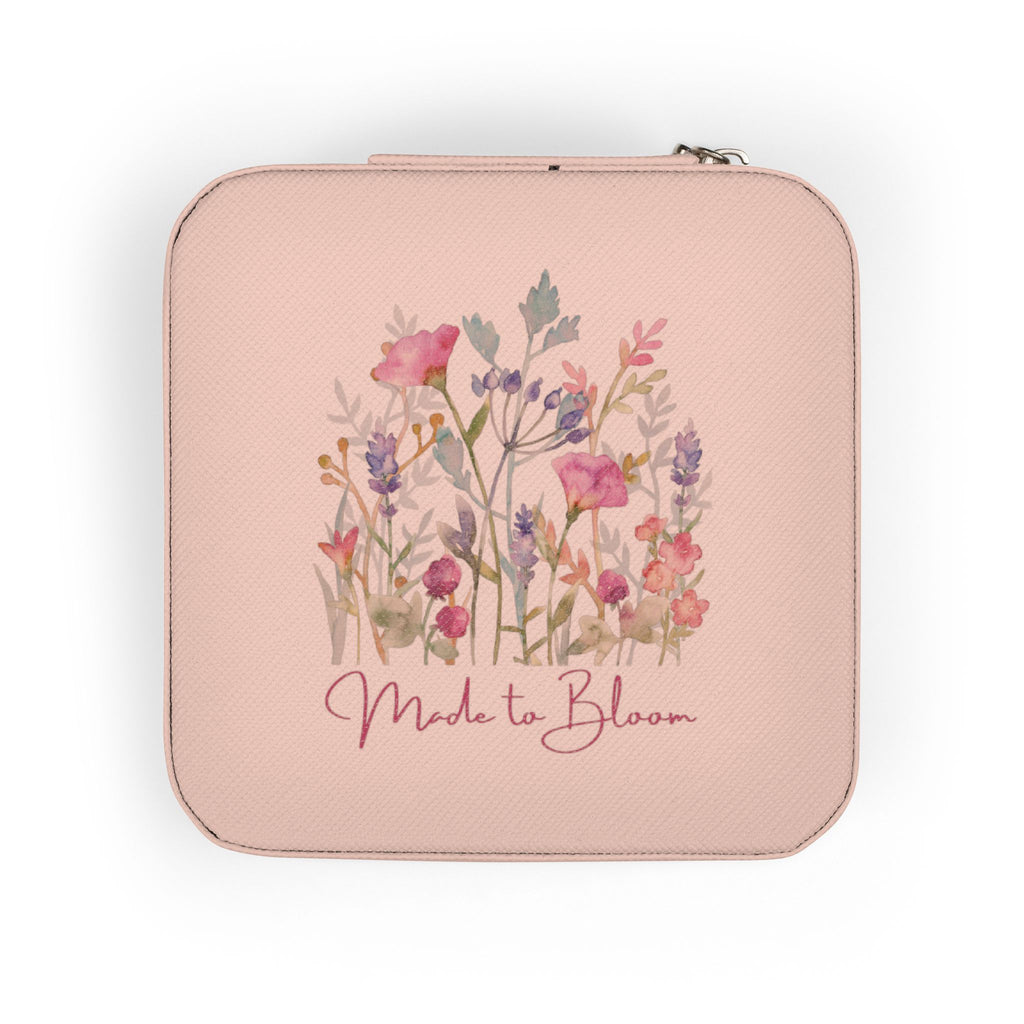 Travel Jewelry Case floral blush organizer small portable ring earring necklace holder gift