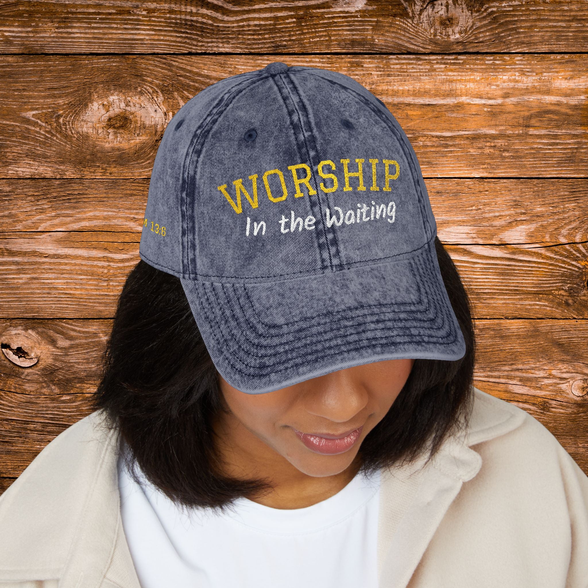 Christian Embroidered Hat, Worship in the Waiting Cap, Psalm 13:6 Bible Verse Hat, Baseball Cap Gift