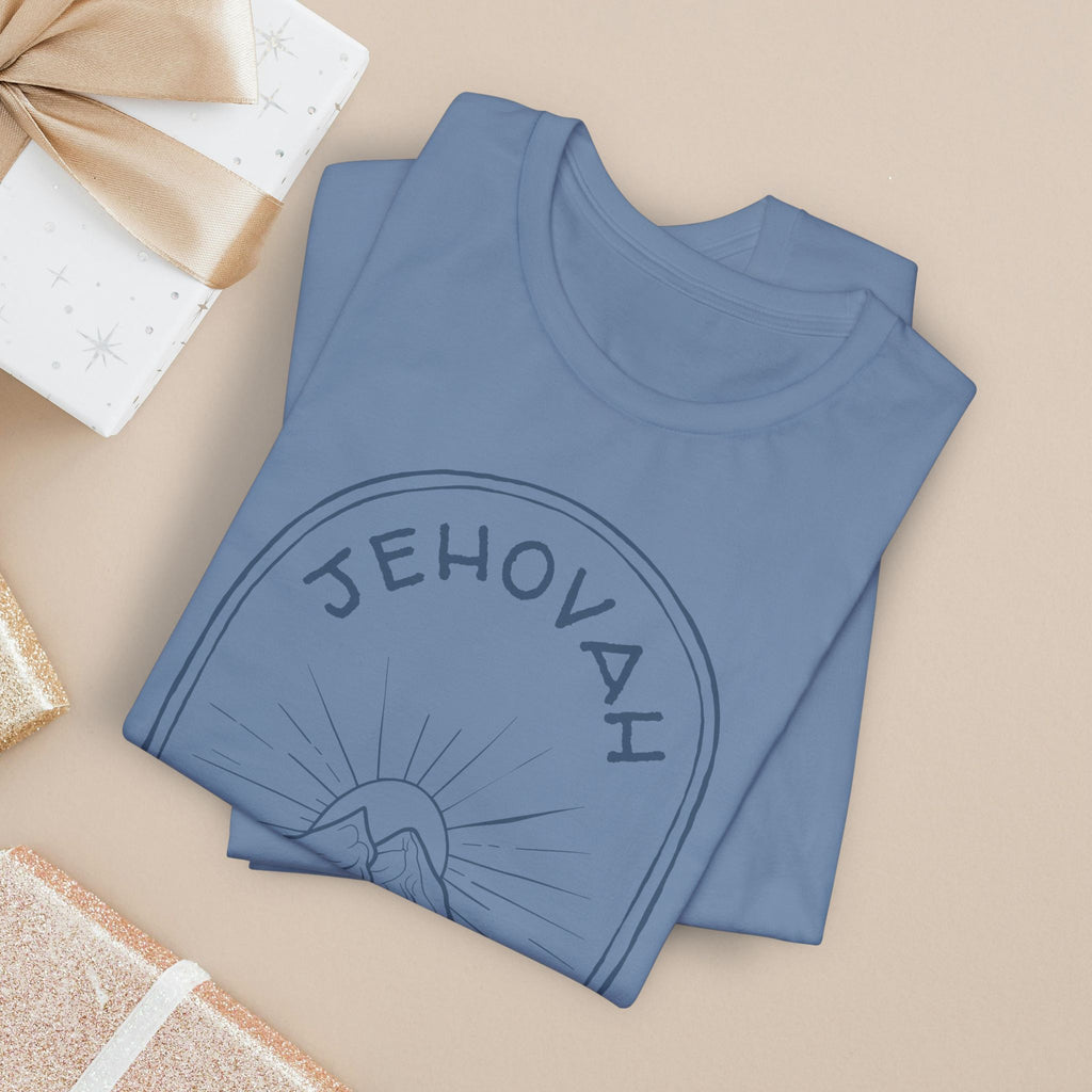 Christian Shirt Jehovah For The Journey Tee Mountain Sunrise Faith For Women