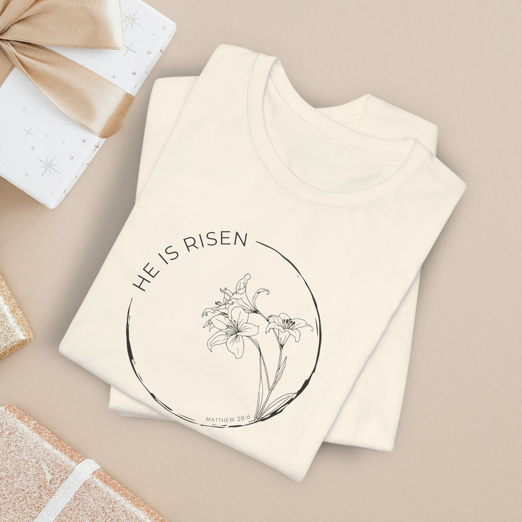 Easter Christian Shirt With Lily Graphic Faith Floral Tee