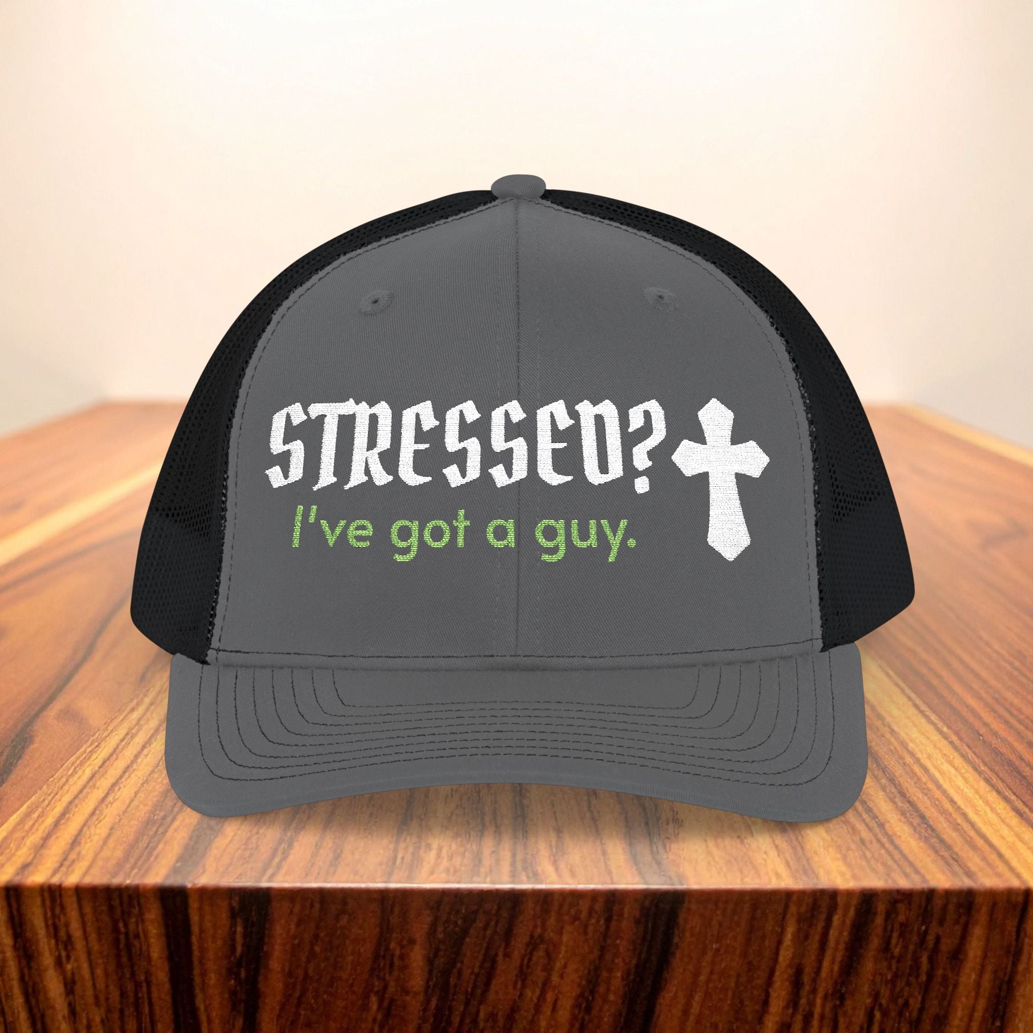 Christian Trucker Hat Stressed I've Got A Guy Snapback Faith Cap Embroidered Cross Hat