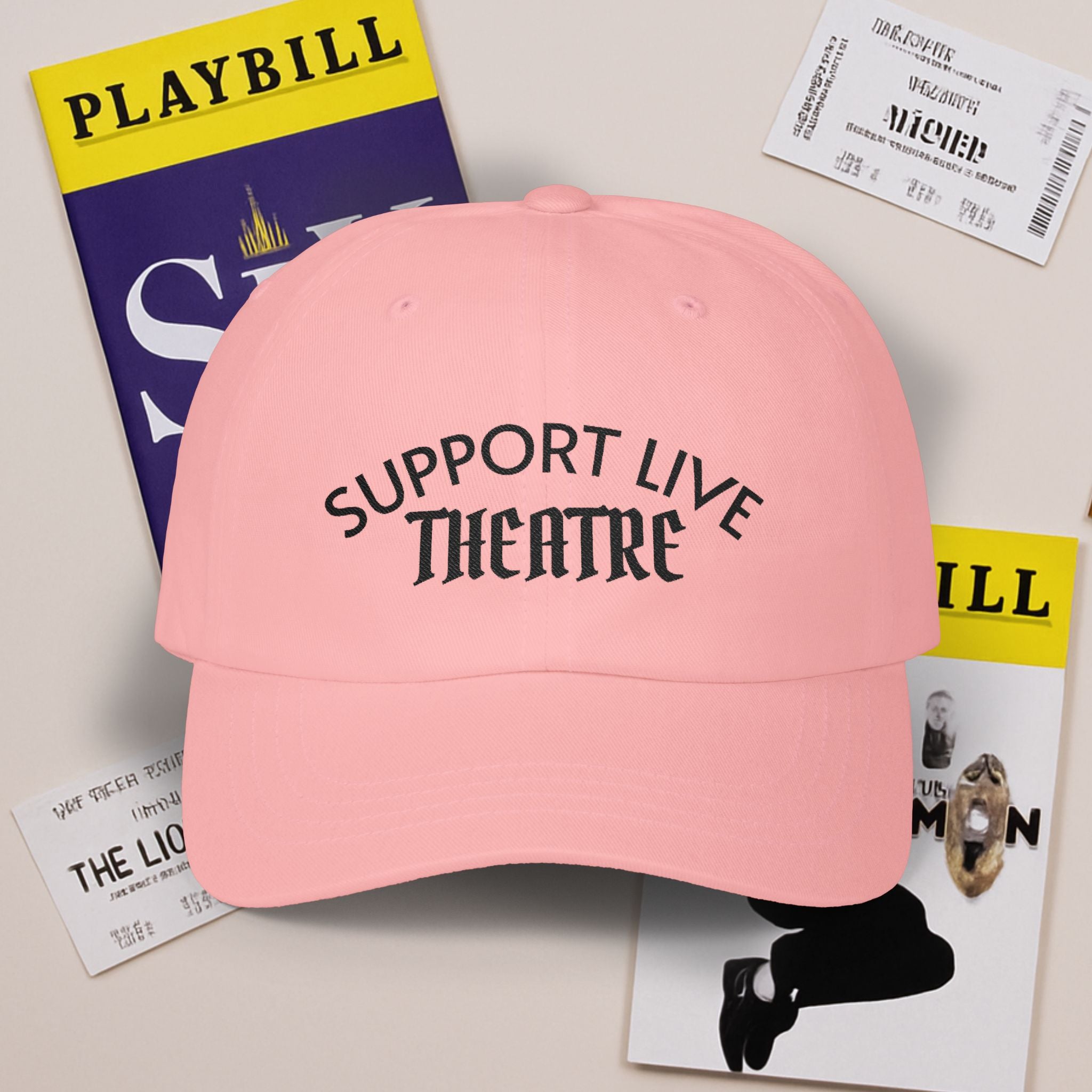 Support Live Theatre Cap Embroidered Baseball Hat for Theatre Lovers Gift