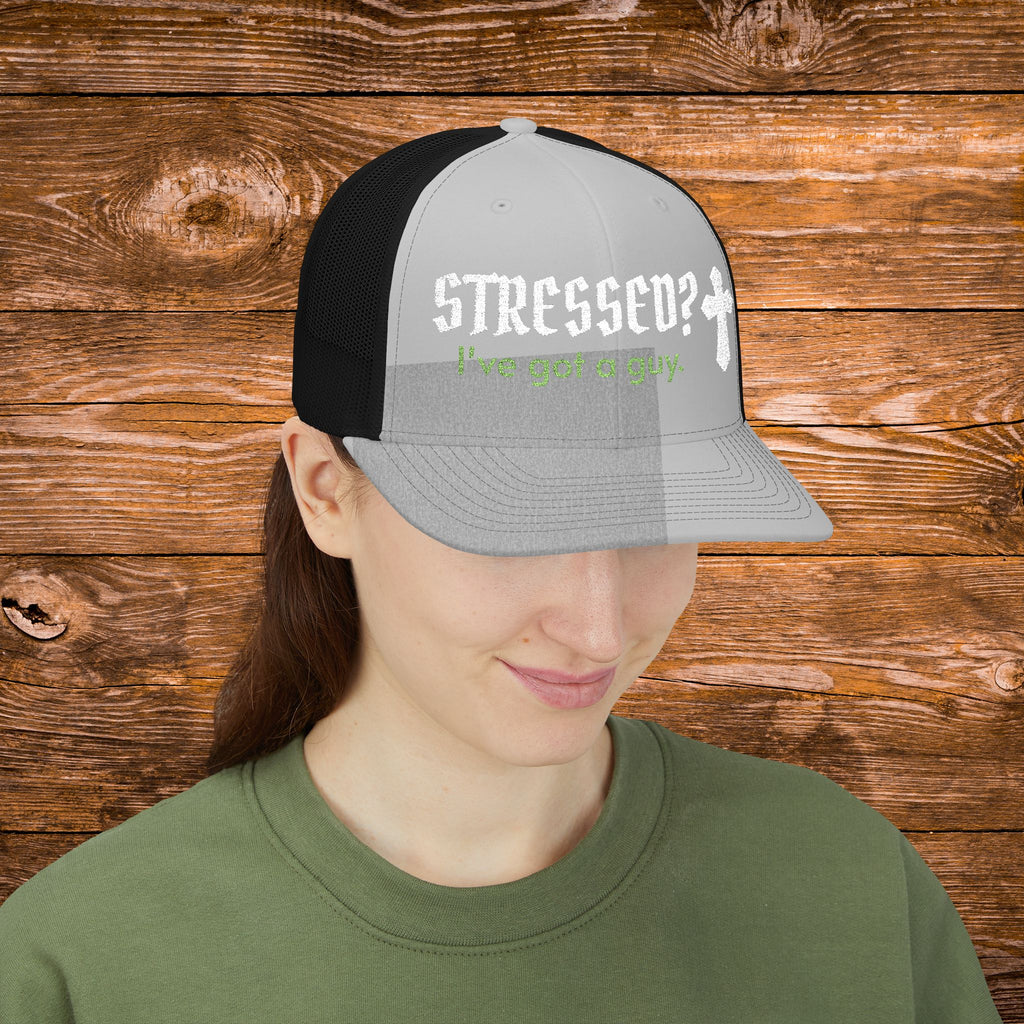 Christian Trucker Hat Stressed I've Got A Guy Snapback Faith Cap Embroidered Cross Hat