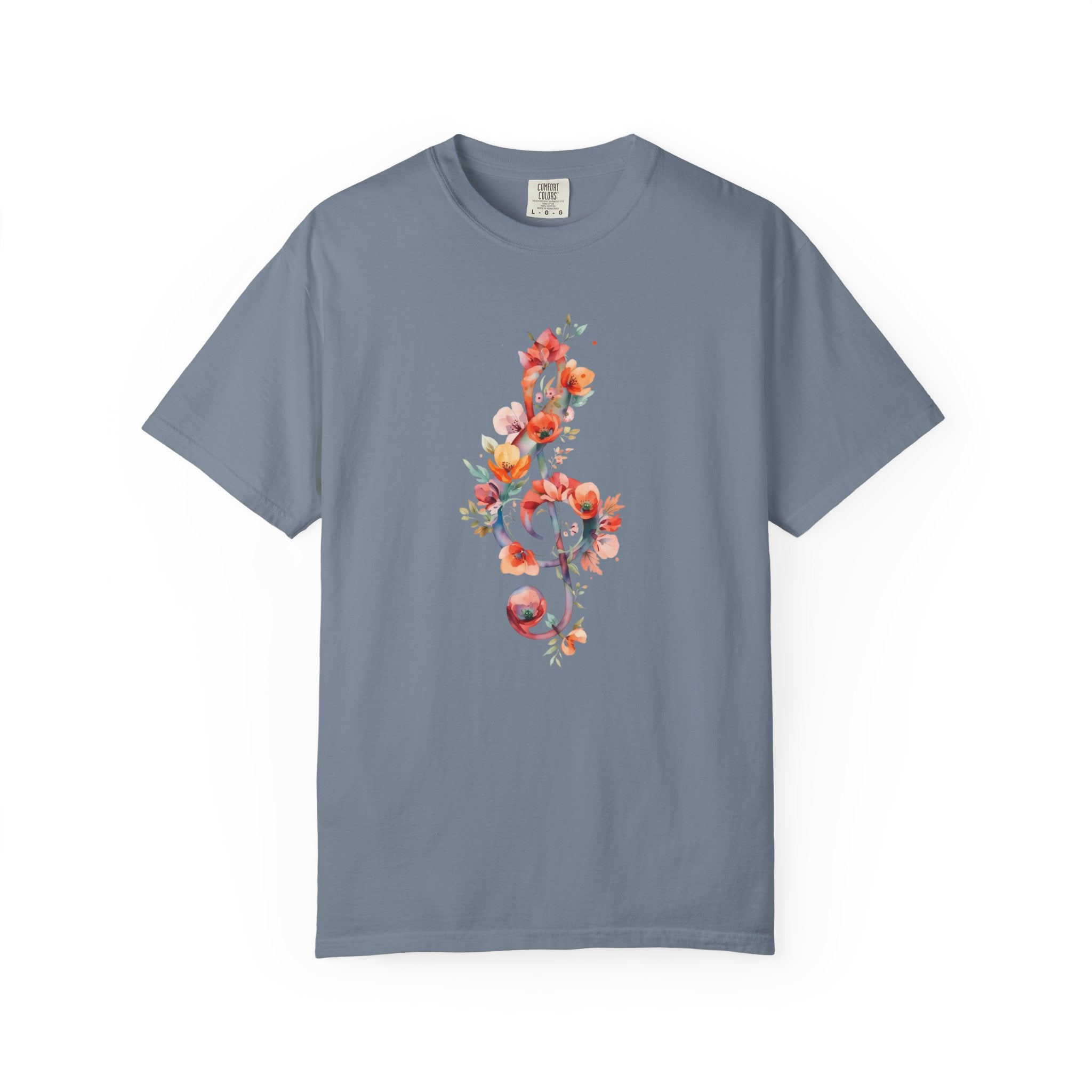 Floral Treble Clef T Shirt  Watercolor Music Note Tee  Music Lover Choir Singer Gift