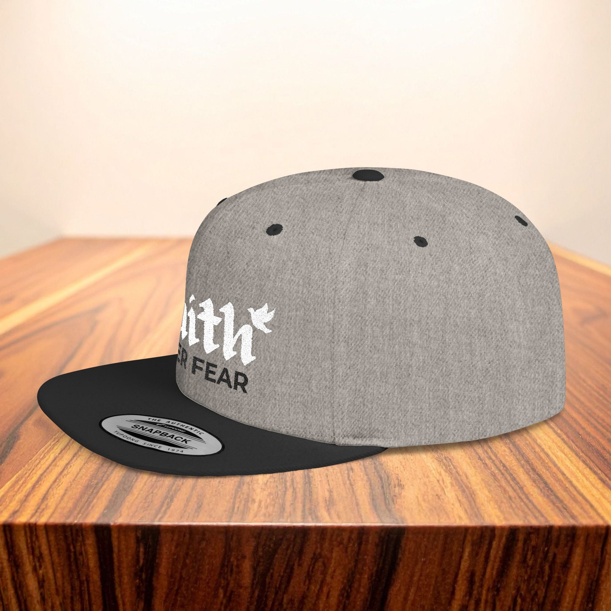 Faith Over Fear Embroidered Dove Christian Snapback Hat Faith Gift