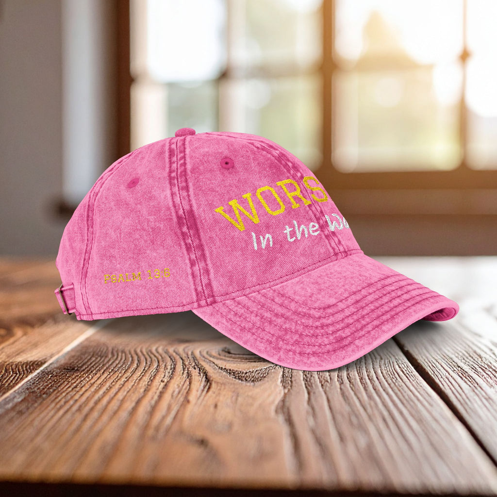 Christian Embroidered Hat, Worship in the Waiting Cap, Psalm 13:6 Bible Verse Hat, Baseball Cap Gift