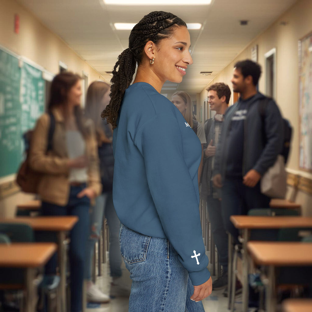 Christian Embroidery Sweatshirt for Women, Faith Based Sweatshirt, Feet of Jesus Shirt