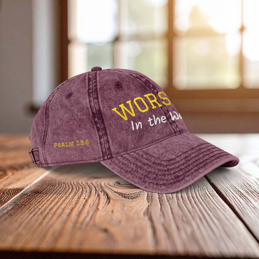 Christian Embroidered Hat, Worship in the Waiting Cap, Psalm 13:6 Bible Verse Hat, Baseball Cap Gift