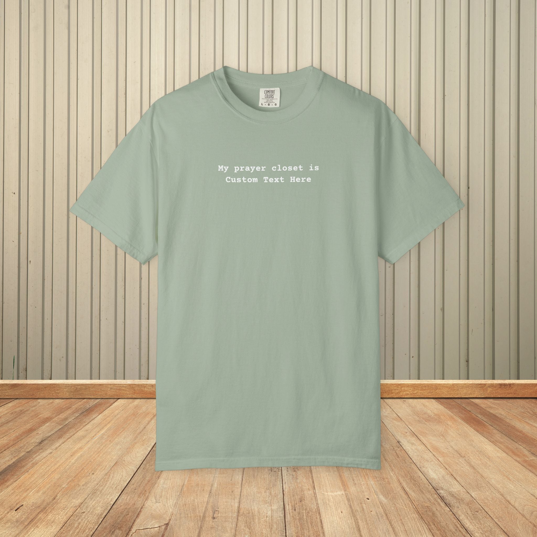 Personalized Christian Comfort Colors® Shirt, Prayer Closet Identity Statement, Faith in Action Tee