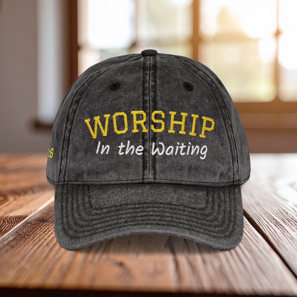 Christian Embroidered Hat, Worship in the Waiting Cap, Psalm 13:6 Bible Verse Hat, Baseball Cap Gift