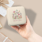 Travel Jewelry Case floral blush organizer small portable ring earring necklace holder gift