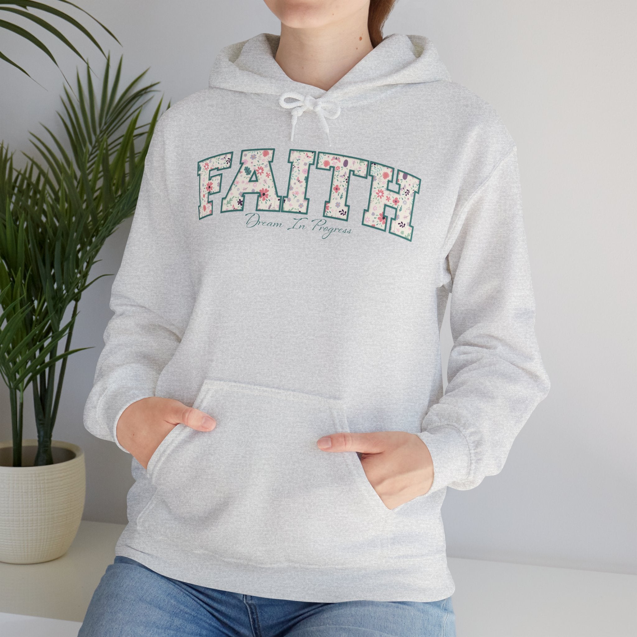Faith Floral Hoodie – Women's Faith Graphic Sweatshirt with Pastel Flowers
