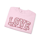 Valentine's Day Sweatshirt - LOVE: makes the world go round
