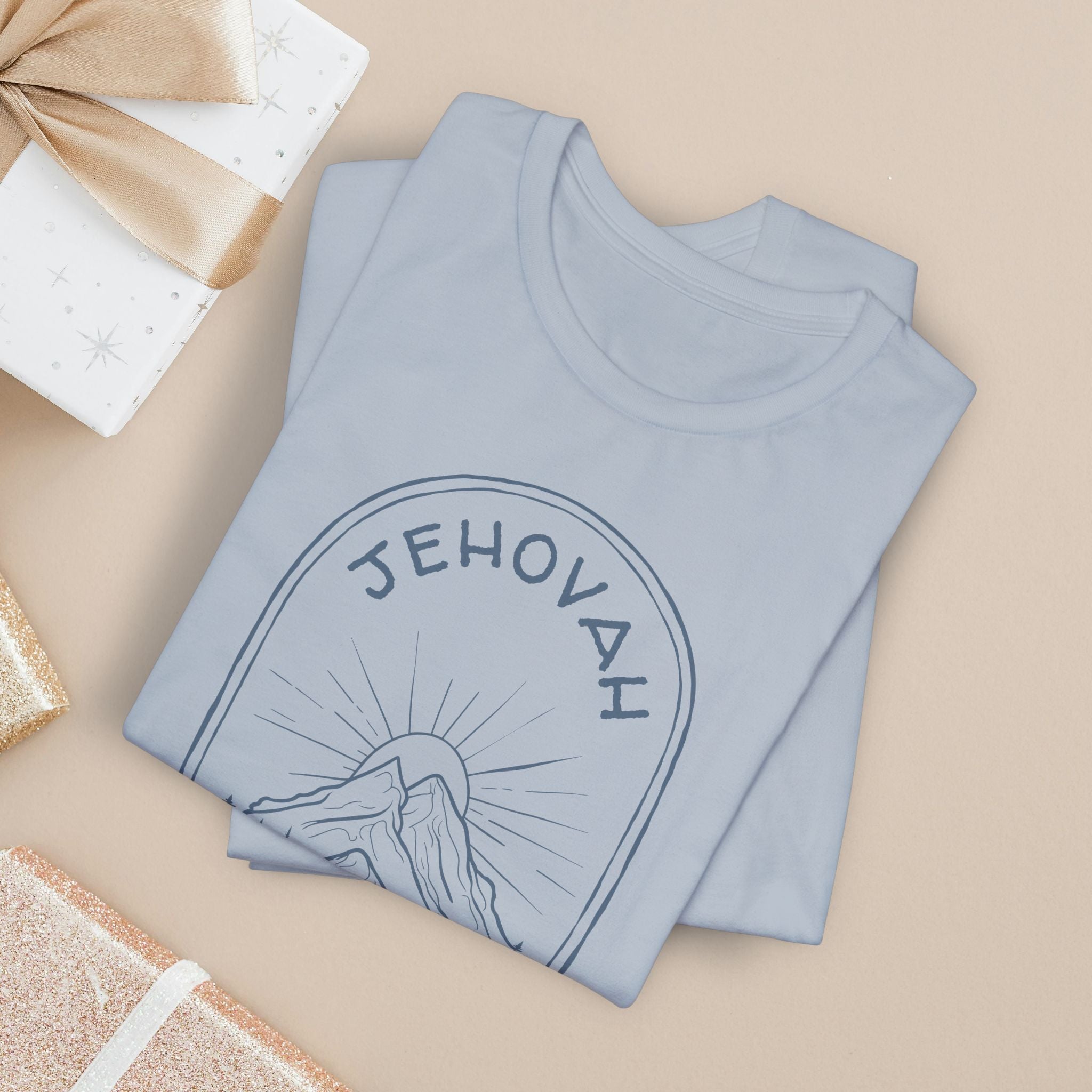 Christian Shirt Jehovah For The Journey Tee Mountain Sunrise Faith For Women