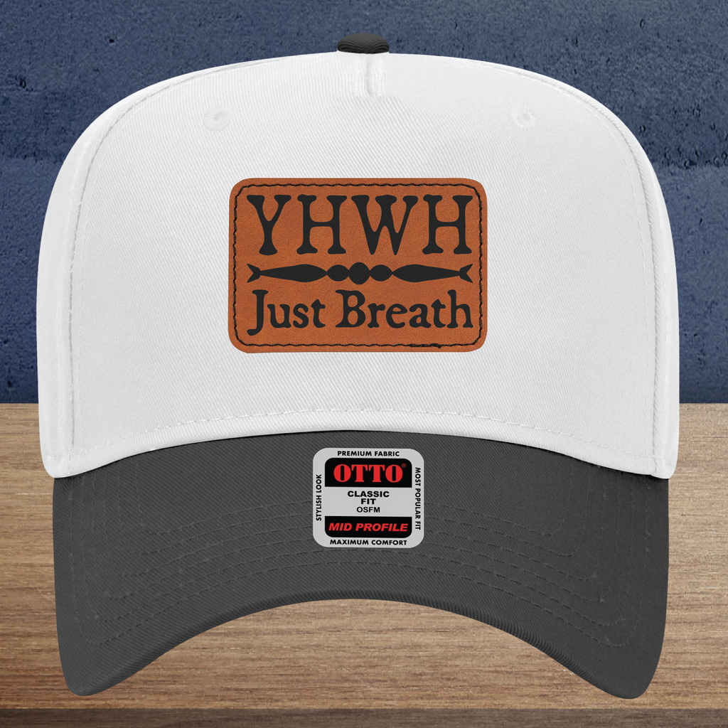 Christian Baseball Cap Vegan Leather Patch Faith Hat Mid Profile Five Panel Snapback