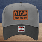 Christian Baseball Cap Vegan Leather Patch Faith Hat Mid Profile Five Panel Snapback