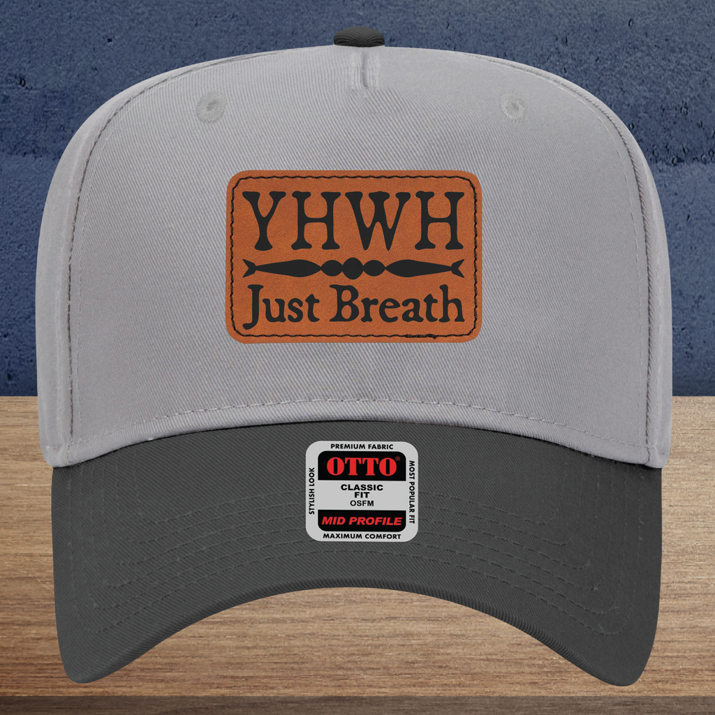 Christian Baseball Cap Vegan Leather Patch Faith Hat Mid Profile Five Panel Snapback