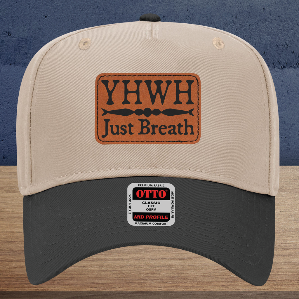 Christian Baseball Cap Vegan Leather Patch Faith Hat Mid Profile Five Panel Snapback