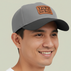 Christian Baseball Cap Vegan Leather Patch Faith Hat Mid Profile Five Panel Snapback