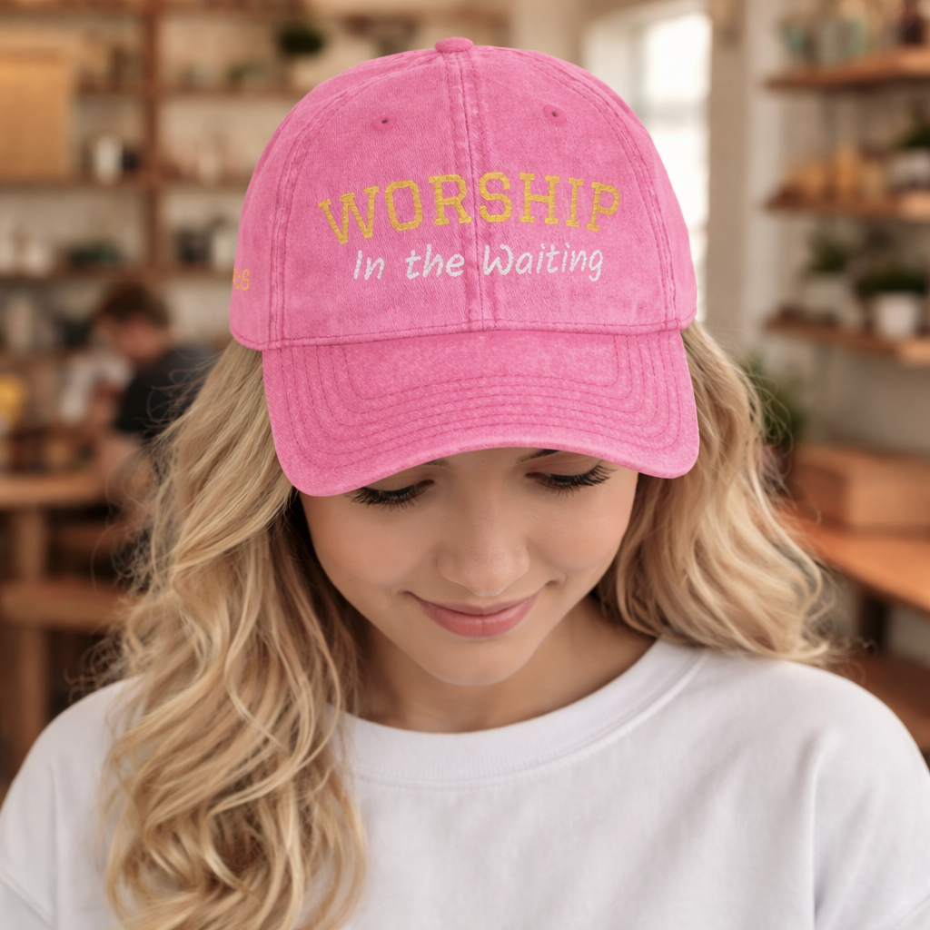 Christian Embroidered Hat, Worship in the Waiting Cap, Psalm 13:6 Bible Verse Hat, Baseball Cap Gift