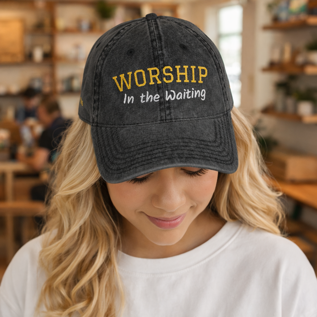 Christian Embroidered Hat, Worship in the Waiting Cap, Psalm 13:6 Bible Verse Hat, Baseball Cap Gift