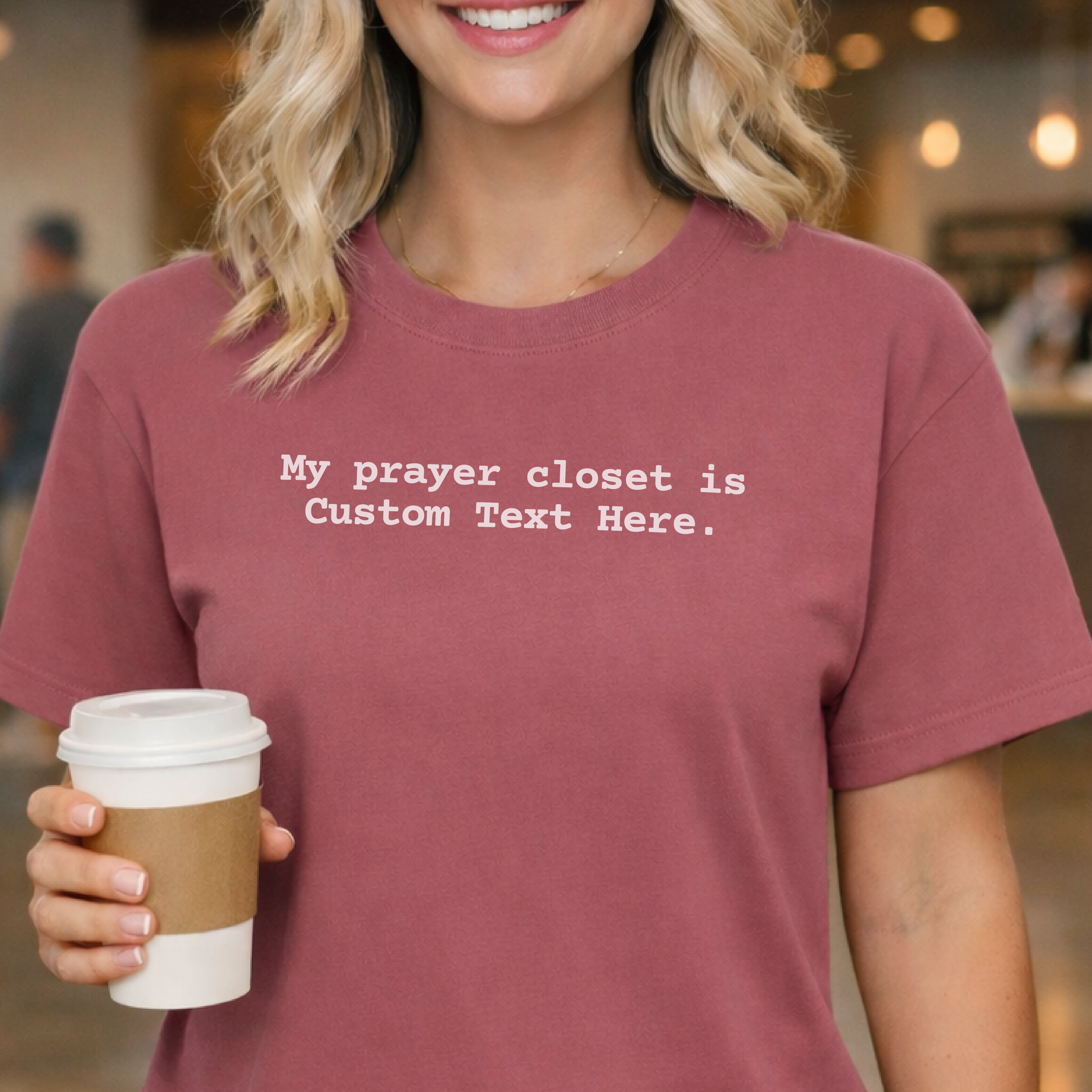 Personalized Christian Comfort Colors® Shirt, Prayer Closet Identity Statement, Faith in Action Tee