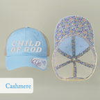 Child of God Christian Trucker Hat Ponytail Floral Baseball Cap Embroidered Woman Faith Gift