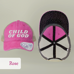 Child of God Christian Trucker Hat Ponytail Floral Baseball Cap Embroidered Woman Faith Gift