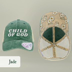 Child of God Christian Trucker Hat Ponytail Floral Baseball Cap Embroidered Woman Faith Gift