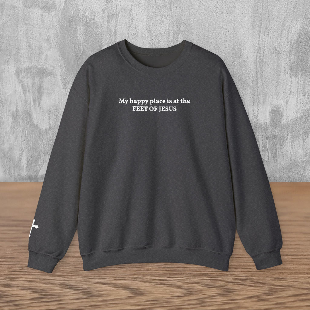 Christian Embroidery Sweatshirt for Women, Faith Based Sweatshirt, Feet of Jesus Shirt