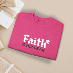 Christian Sweatshirt Faith Over Fear Dove Crewneck Inspirational Pullover Unisex Religious Gift