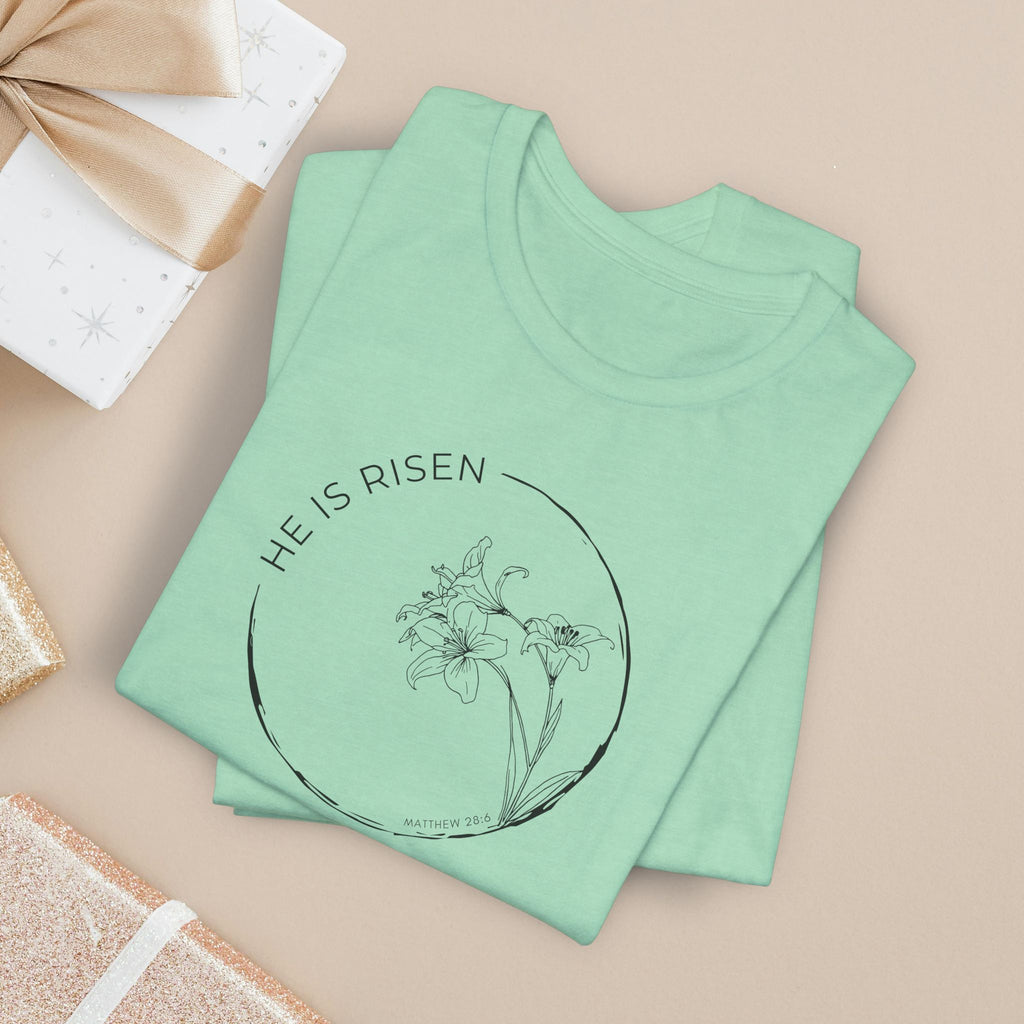 Easter Christian Shirt With Lily Graphic Faith Floral Tee