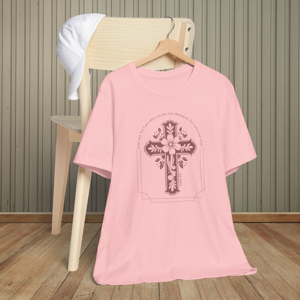 Christian Cross Shirt Isaiah 41:10 Fear Not Bible Verse Floral Graphic Faith Tee Religious Gift Church Apparel Bella Canvas Top