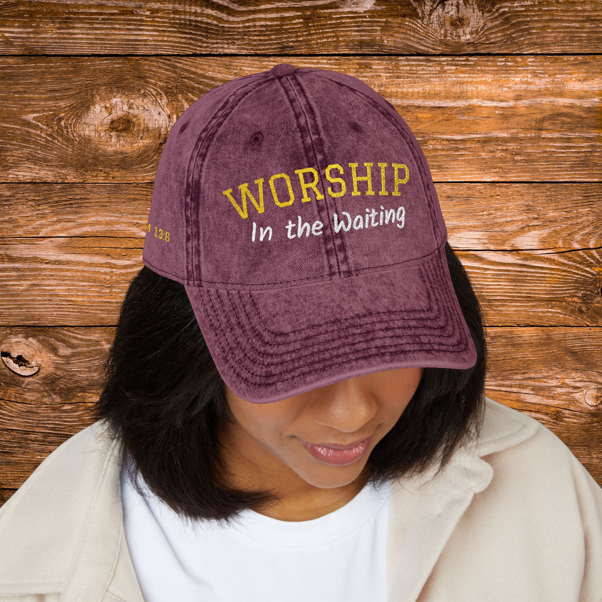 Christian Embroidered Hat, Worship in the Waiting Cap, Psalm 13:6 Bible Verse Hat, Baseball Cap Gift