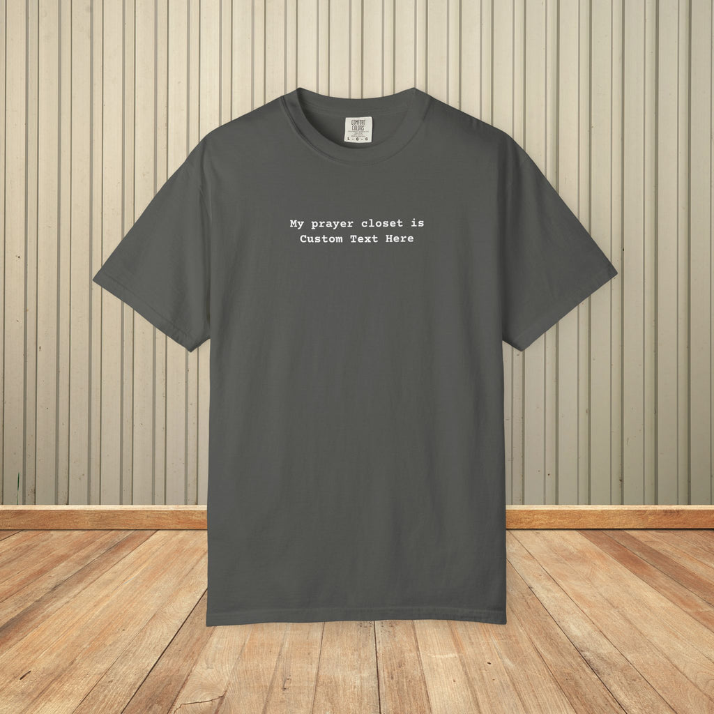 Personalized Christian Comfort Colors® Shirt, Prayer Closet Identity Statement, Faith in Action Tee