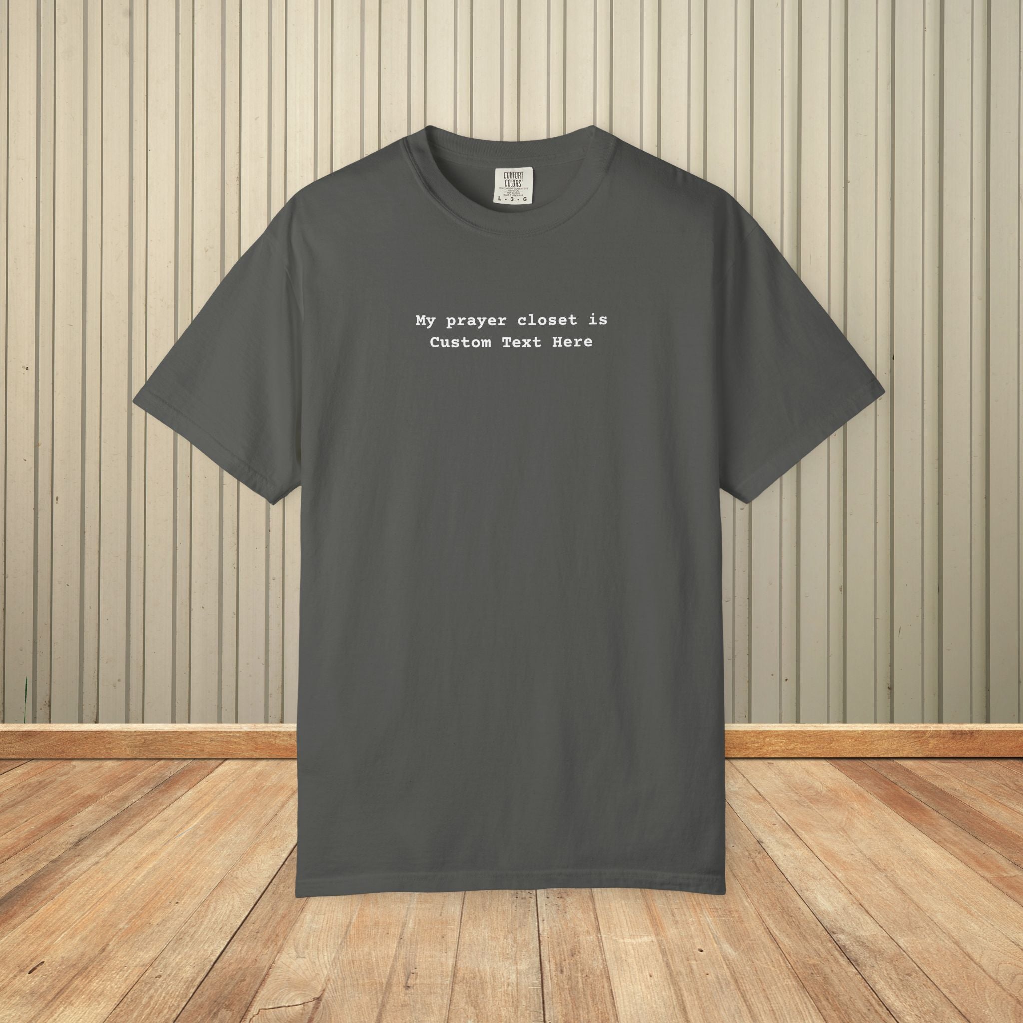 Personalized Christian Comfort Colors® Shirt, Prayer Closet Identity Statement, Faith in Action Tee