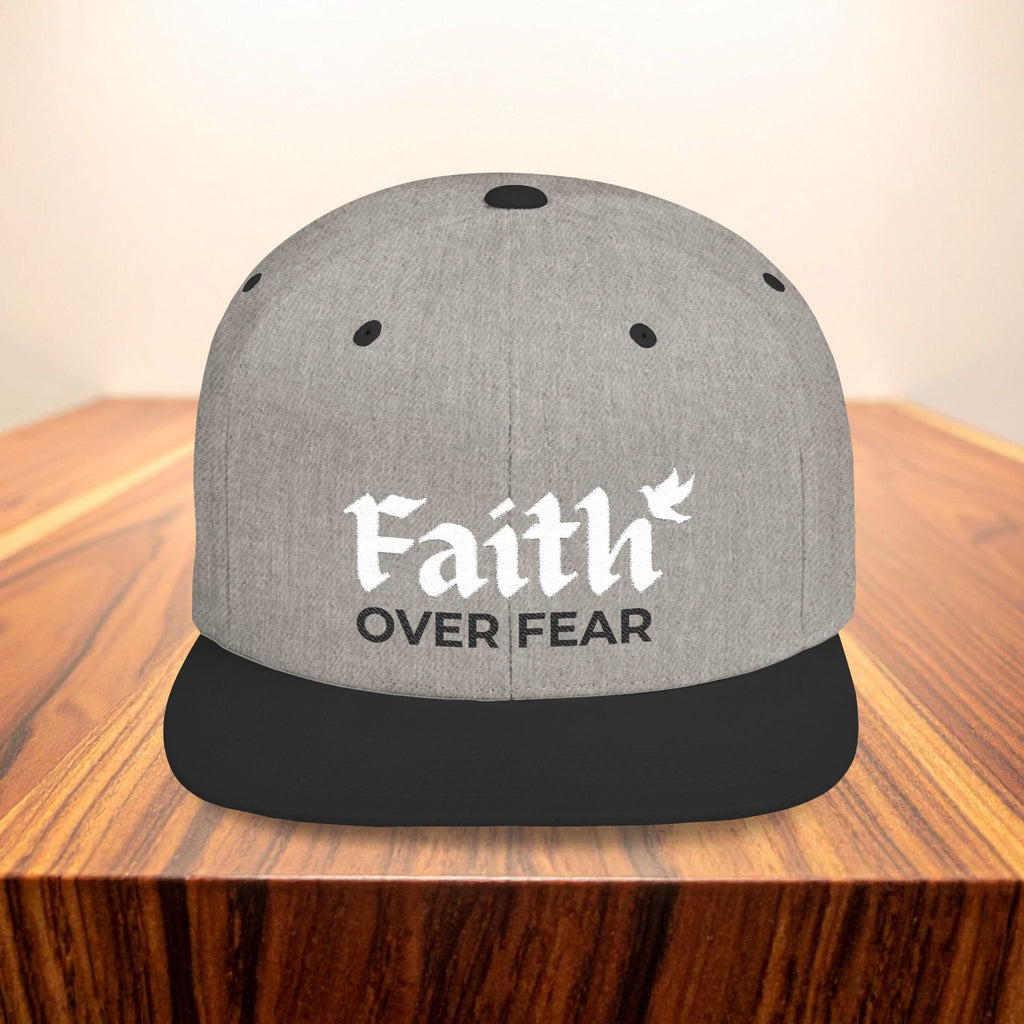 Faith Over Fear Embroidered Dove Christian Snapback Hat Faith Gift