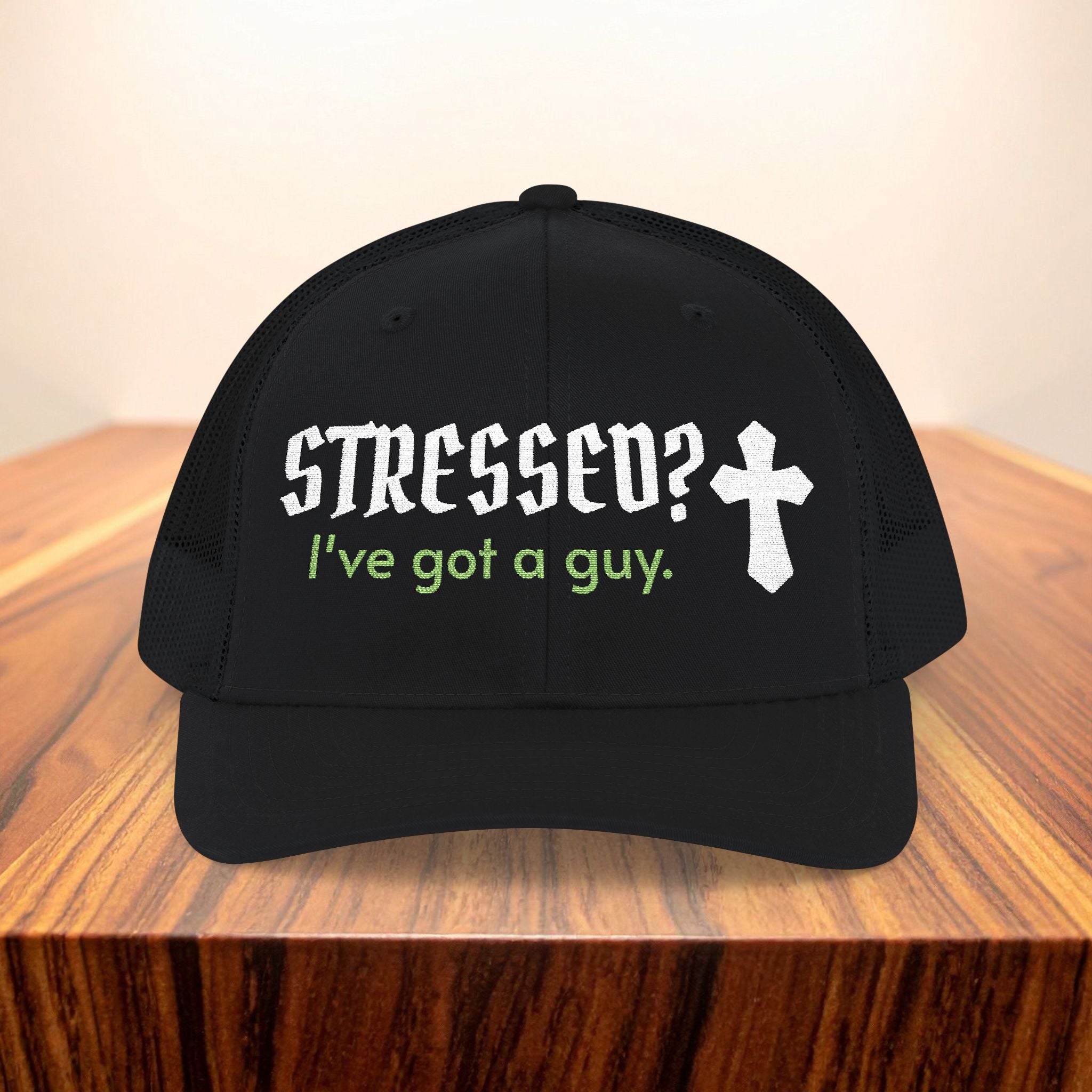 Christian Trucker Hat Stressed I've Got A Guy Snapback Faith Cap Embroidered Cross Hat