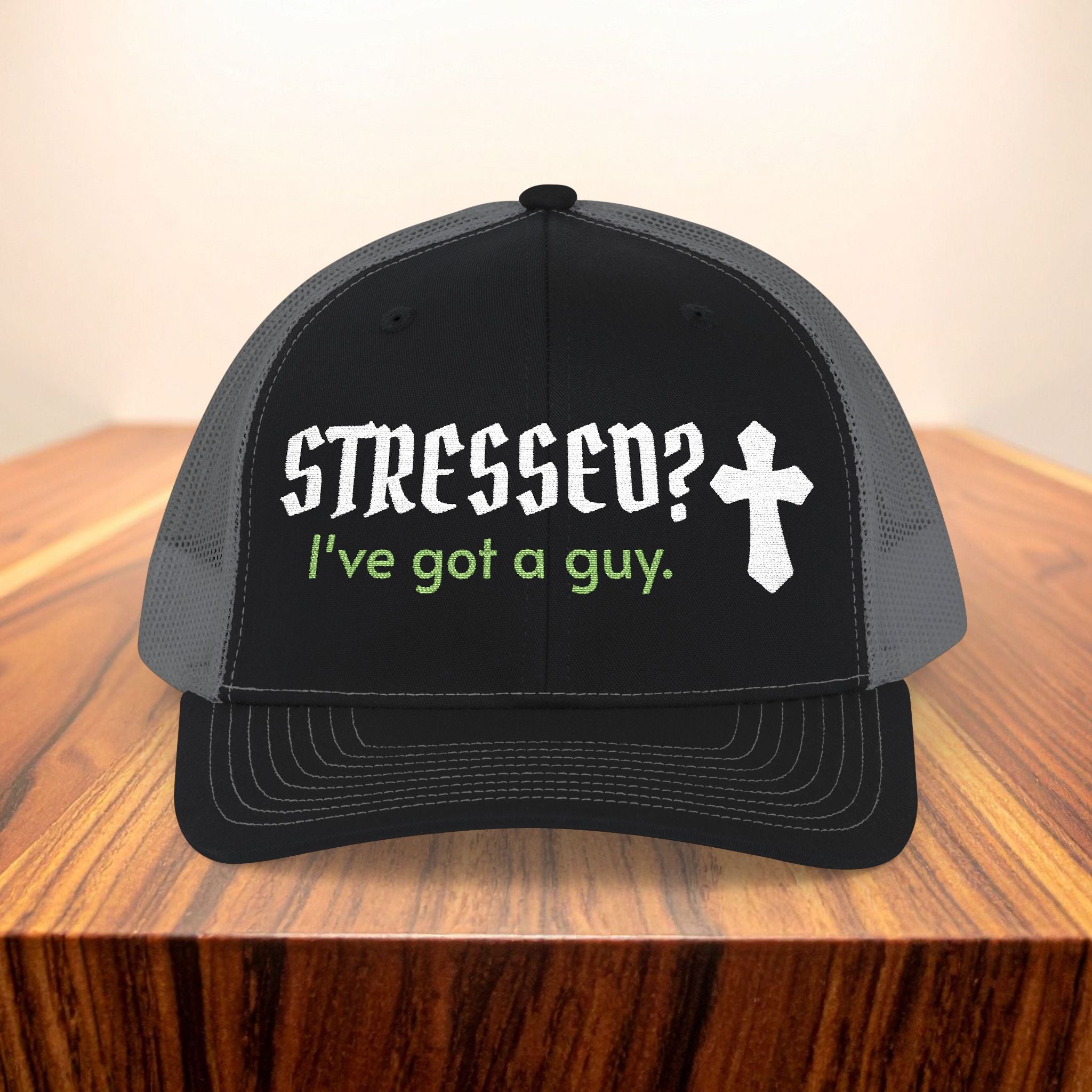 Christian Trucker Hat Stressed I've Got A Guy Snapback Faith Cap Embroidered Cross Hat