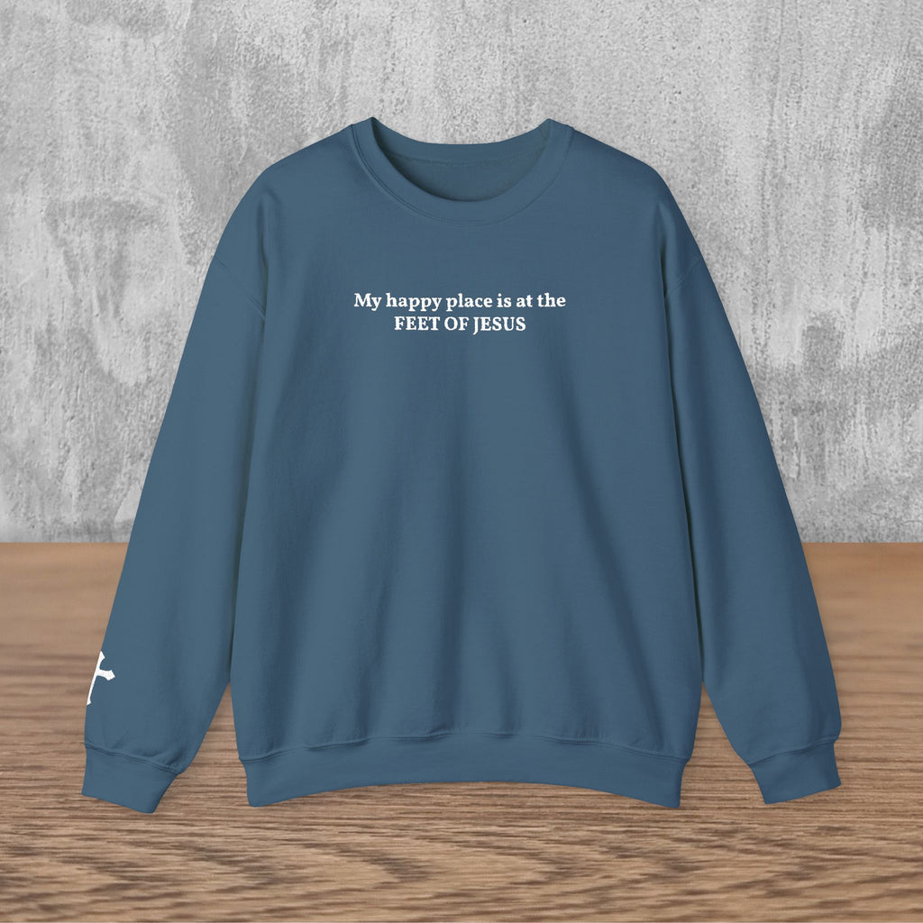 Christian Embroidery Sweatshirt for Women, Faith Based Sweatshirt, Feet of Jesus Shirt