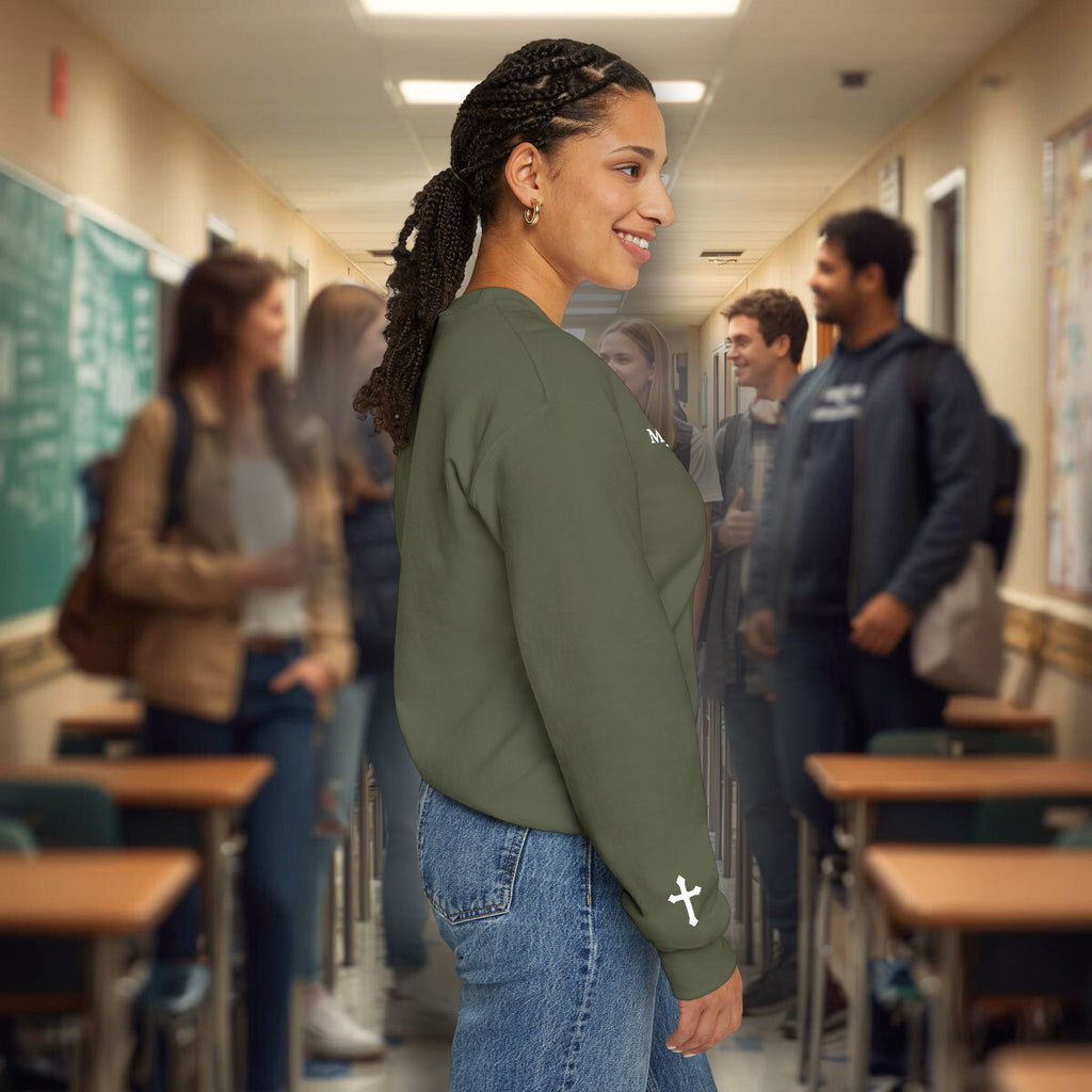 Christian Embroidery Sweatshirt for Women, Faith Based Sweatshirt, Feet of Jesus Shirt