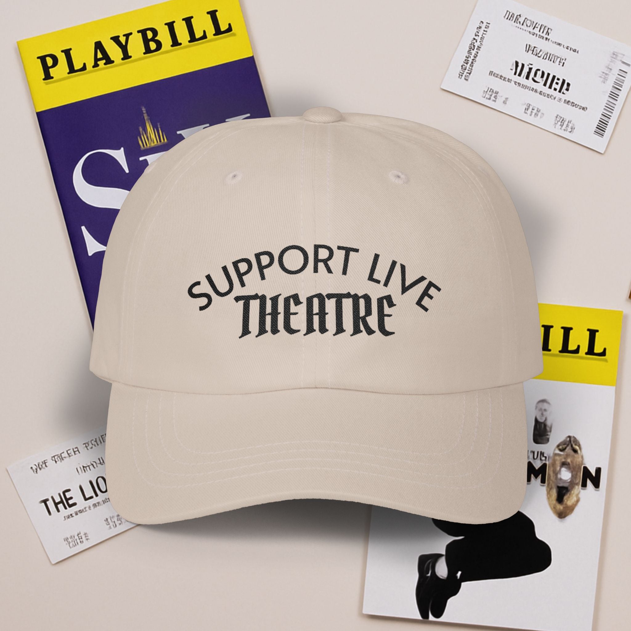 Support Live Theatre Cap Embroidered Baseball Hat for Theatre Lovers Gift