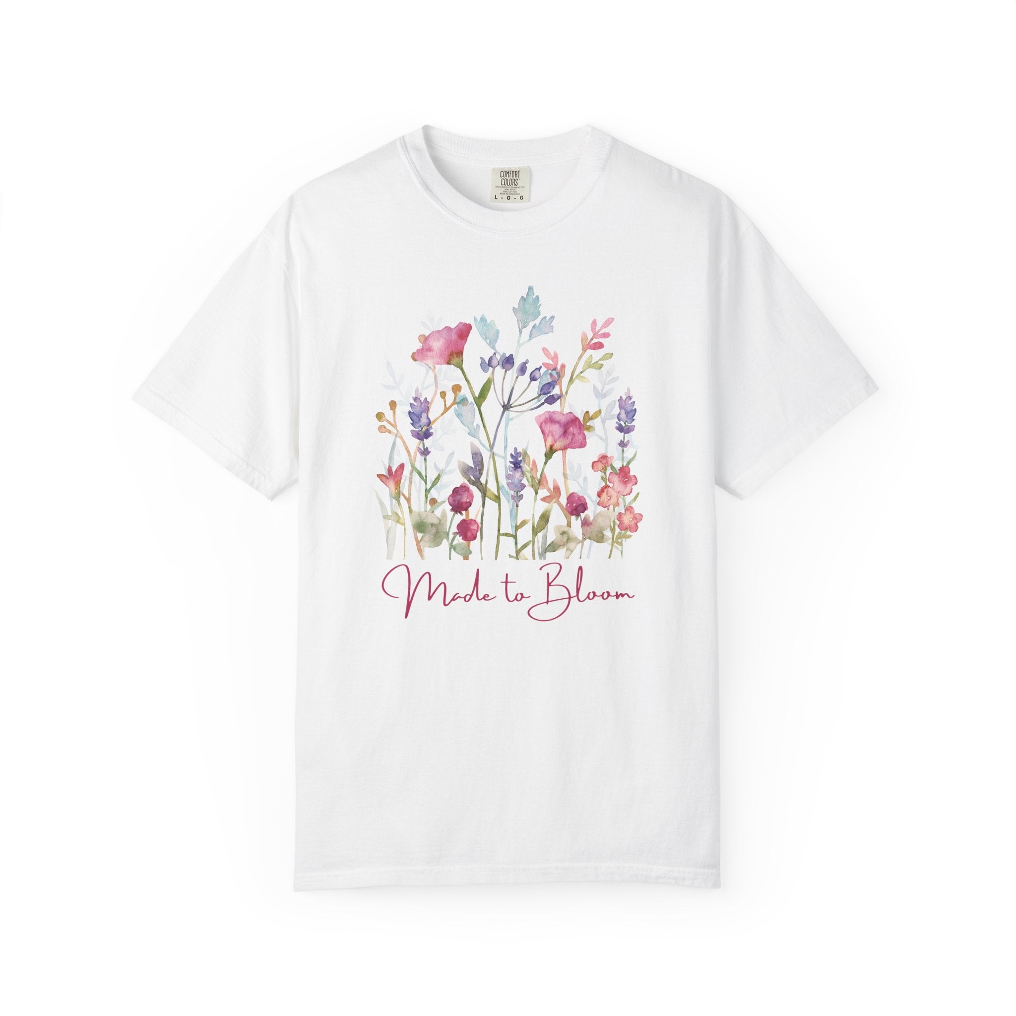 Made to Bloom Watercolor Floral T-Shirt Inspirational Gift for Singers, Moms & Christians